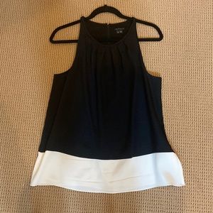 Worn 3 Times. THEORY black/ivory silk tank.